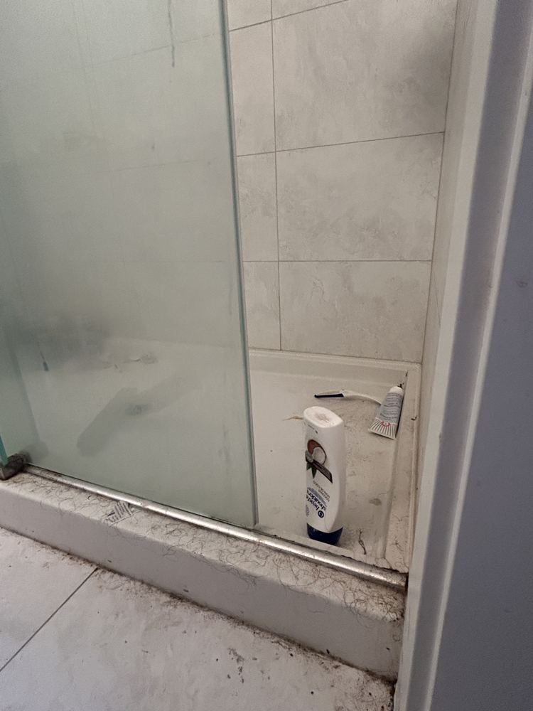 Shower before cleaning