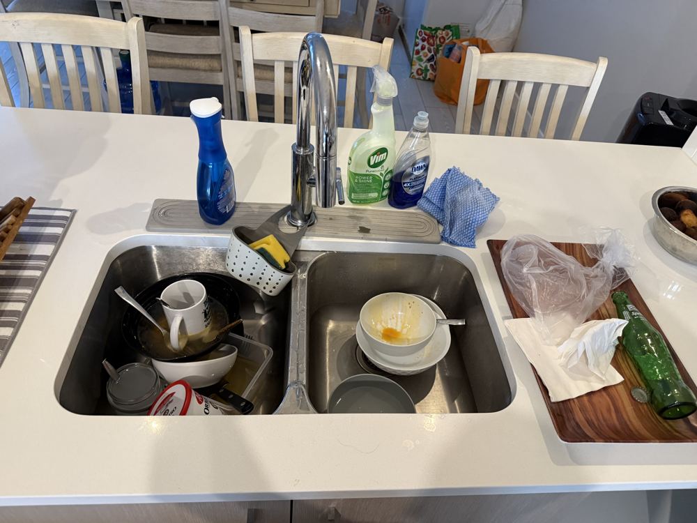 Kitchen sink before cleaning