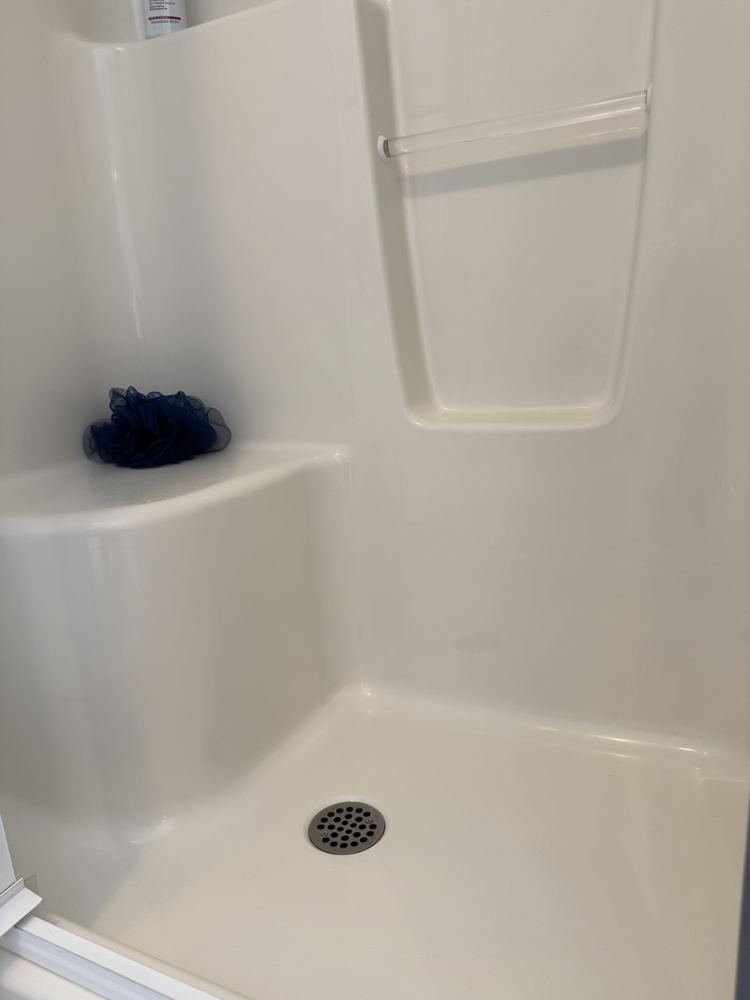 Shower stall after cleaning