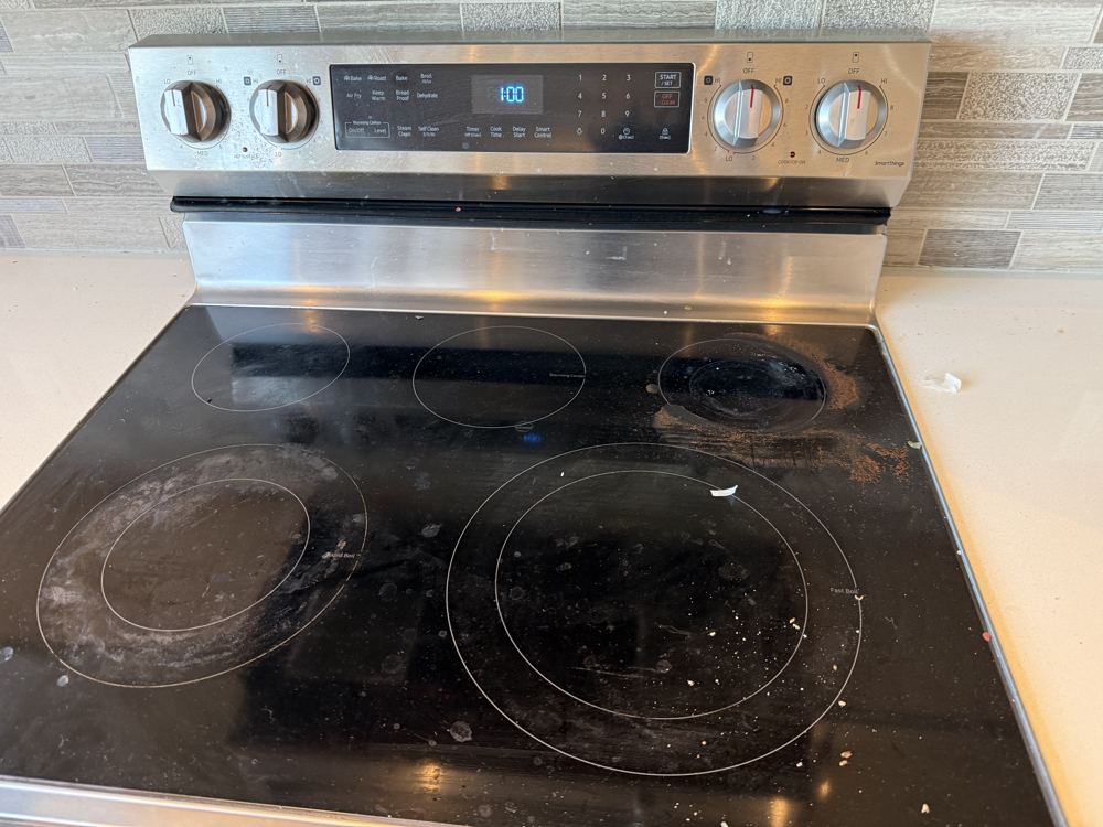 Stovetop before cleaning